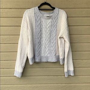 Anthropologie white and grey sweater